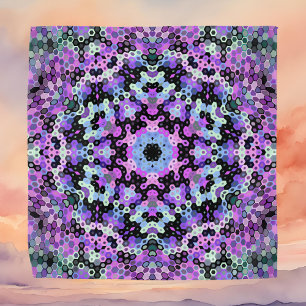 Hex Mandala Purple Pink and Blue Bandana