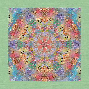 Hex Mandala Rainbow Bandana