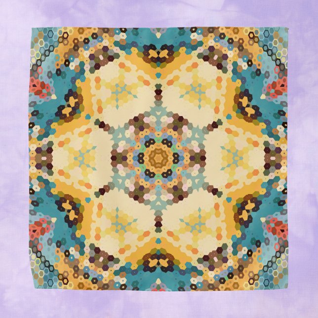 Hex Mandala Yellow and Blue Bandana (Creator Uploaded)