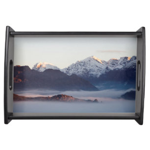 Hex River Mountains At Sunrise, Western Cape Serving Tray