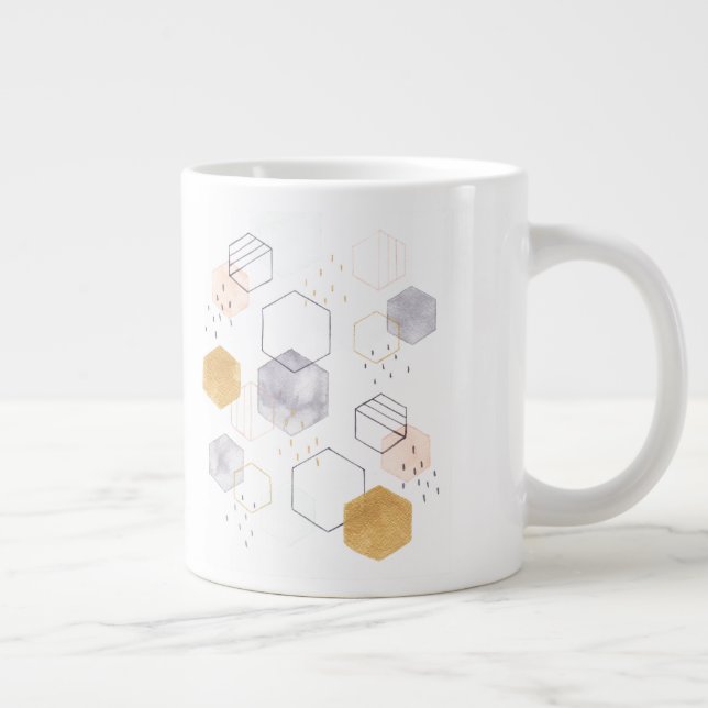 Hex Scatter Giant Coffee Mug (Right)