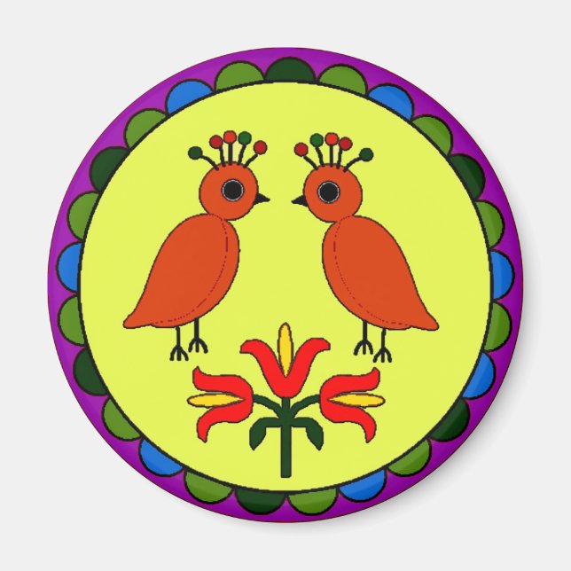 Hex Sign 2 birds Magnet (Front)