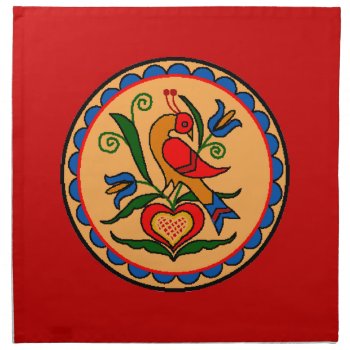 Hex Sign Bird In Red Napkin by figstreetstudio at Zazzle