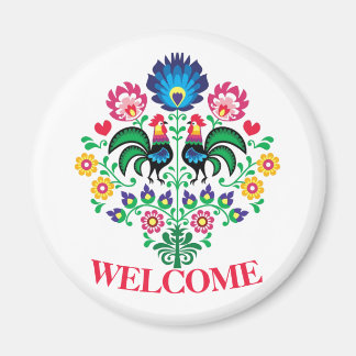 Hex Sign Polish Welcome Bird Magnet