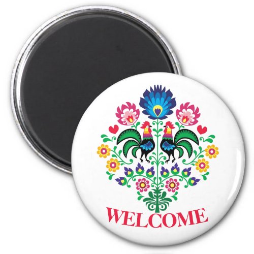 Hex Sign Polish  Welcome Bird Magnet