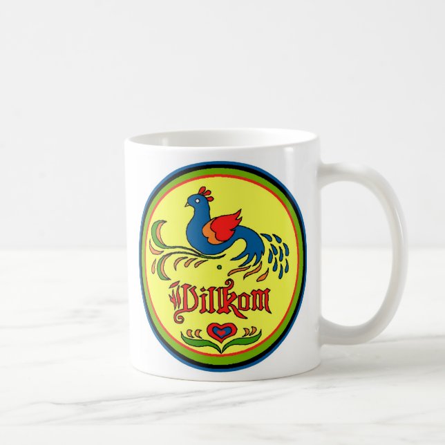 Hex Sign Welcome Bird Coffee Mug (Right)