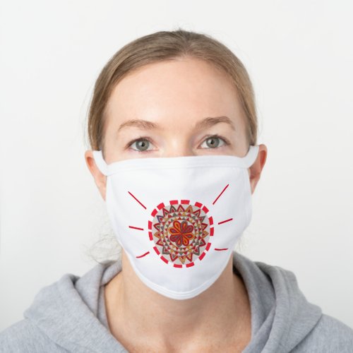 Hex Sign White Cotton Face Mask
