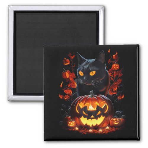 Hex the Halloween black cat T_shirt Magnet