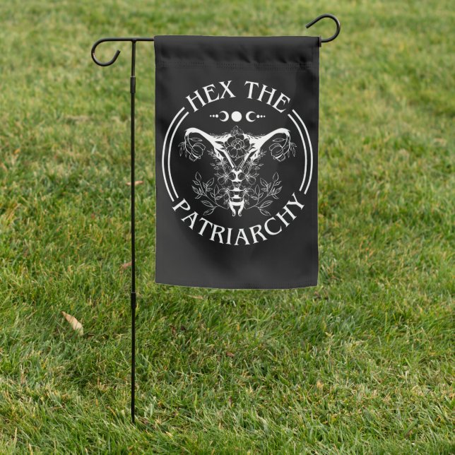 Hex The Patriarchy Garden Flag (In SItu)