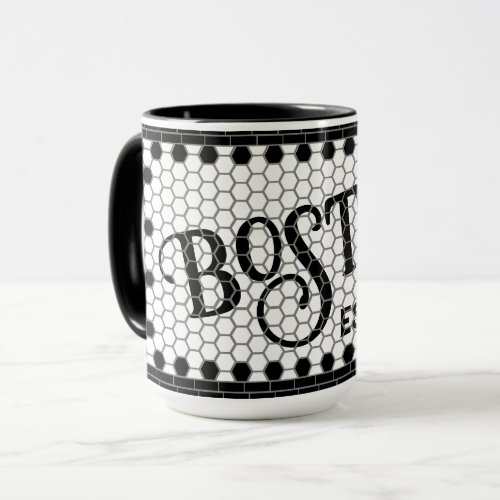 Hex Tile Print Boston Mug