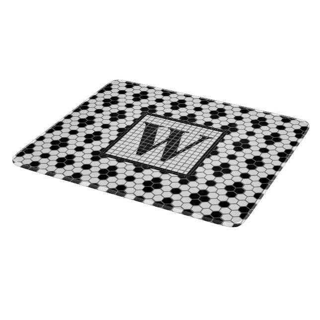 Hex Tile Print Monogram Cutting Board (Corner)