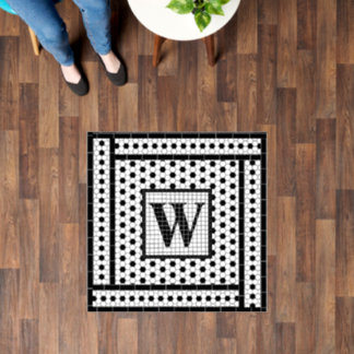 Hex Tile Print Monogram Floor Decals