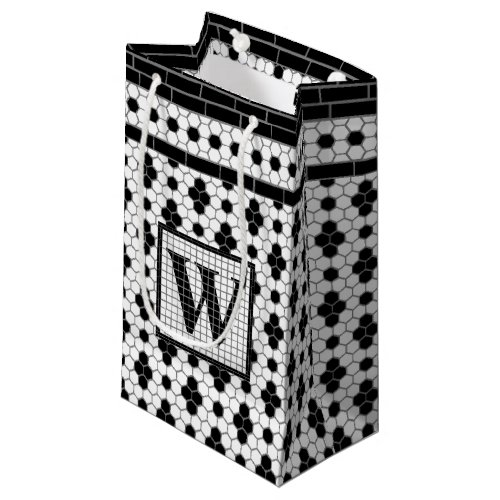 Hex Tile Print Monogram Small Gift Bag