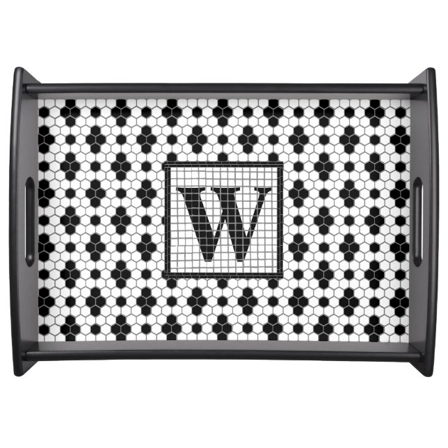 Hex Tile Print Monogram Tray (Front)