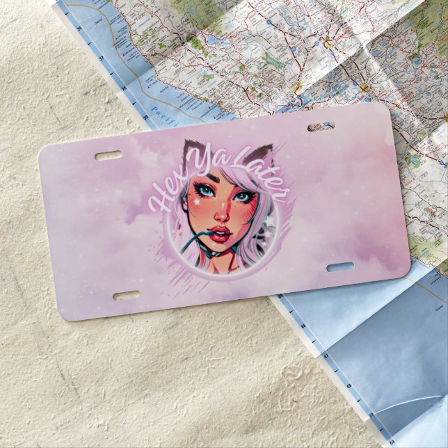 Hex Ya Later License Plate (In Situ)