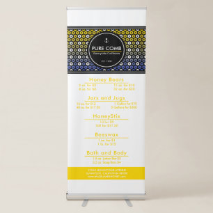 Hexa Honeycomb Apiary Honey Menu Retractable Banner