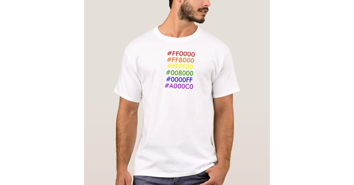Hexadecimal Gay Flag Colored T Shirt Zazzle