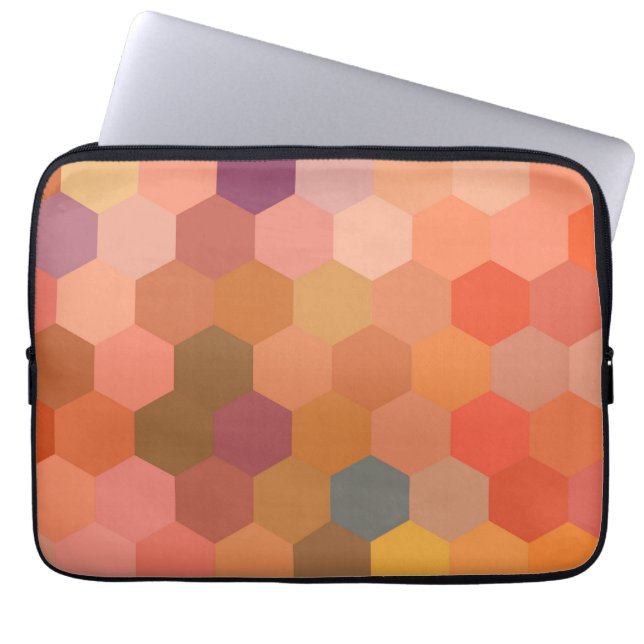Hexagon Abstract Art | Modern Geometric Pattern 2 Laptop Sleeve (Front)