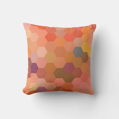 Hexagon Abstract Art  Modern Geometric Pattern 2 Throw Pillow