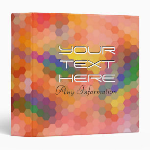 Hexagon Abstract Art Modern Geometric Pattern 3 Ring Binder