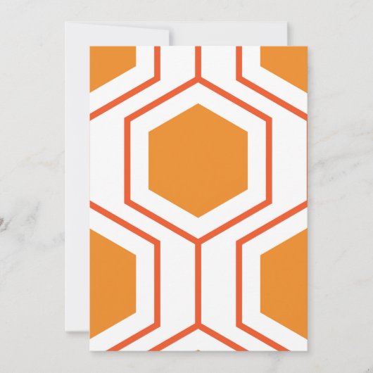 Hexagon abstract geometrical pattern in orange and (Front)