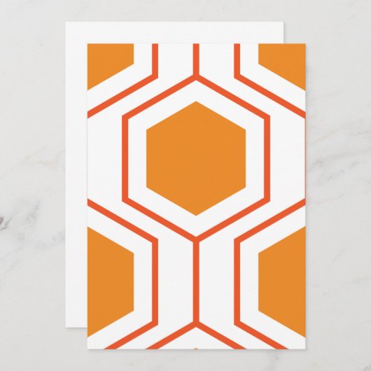 Hexagon abstract geometrical pattern in orange and (Front/Back)