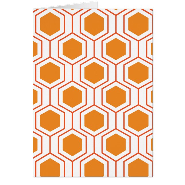 Hexagon abstract geometrical pattern in orange and cards (Front)