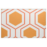 Hexagon abstract geometrical pattern in orange and fabric