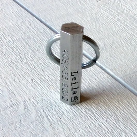 Hexagon Aluminum Pet ID Tag (Front)