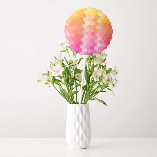 Hexagon Balloon - Pink Yellow Geometric Design  (Vase)