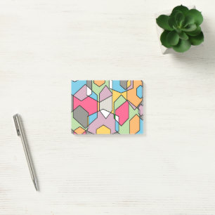 Hexagon Bauhaus - Pastels Post-it Notes