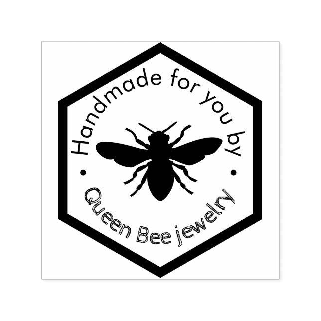hexagon bee logo self-inking stamp (Design)
