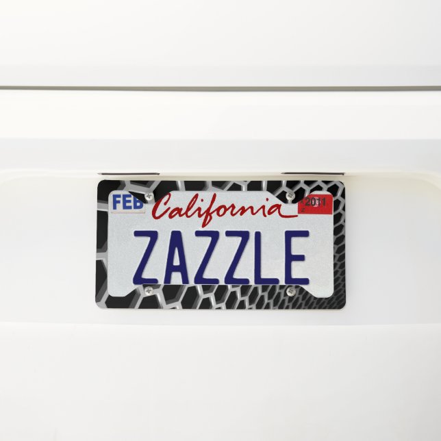Hexagon Design License Plate Frame (On Car)