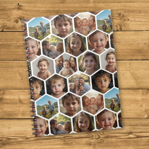 Hexagon Family Photo Collage Notebook