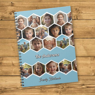 Hexagon Family Photo Collage Notebook