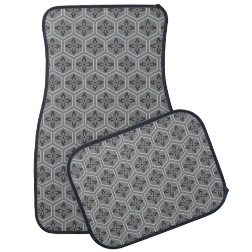 Hexagon floral car floor mat