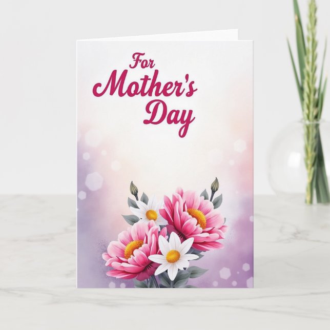 Hexagon Floral For Mothers Day Card (Front)