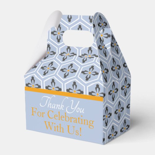 Hexagon Floral Icons Favor Boxes