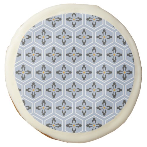 Hexagon Floral Icons Sugar Cookie