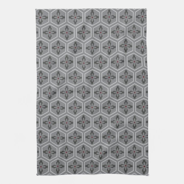 Hexagon floral kitchen towel (Vertical)