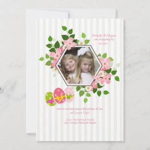 Hexagon Floral Photo Easter Card