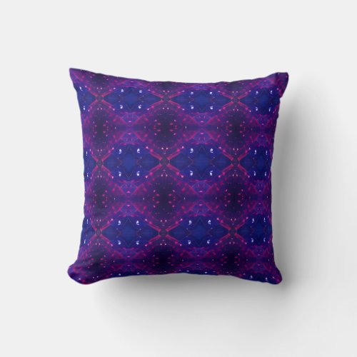 Hexagon geometric colorul space design blue purple throw pillow