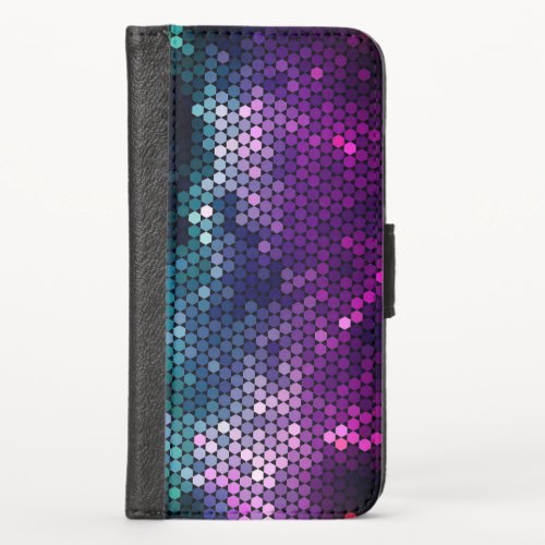 Hexagon geometric gradient pattern iPhone x wallet case