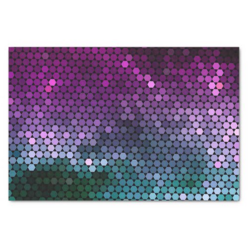 Hexagon geometric gradient Purple and Blue_Green Tissue Paper
