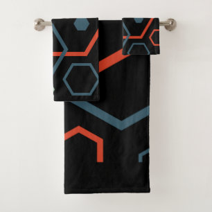 Hexagon Geometric Pattern Bath Towel Set