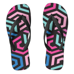 Hexagon Geometric Pattern Flip Flops