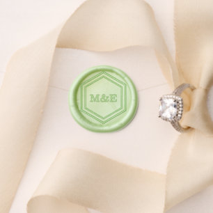 Hexagon Geometric Shape Custom Weddings Monogram Wax Seal Stamp