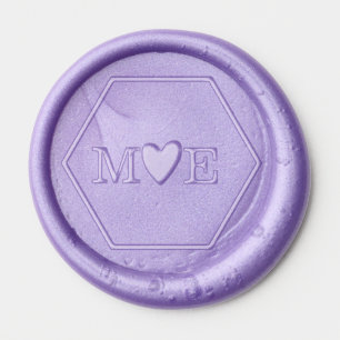  Hexagon Geometric Shape Custom Weddings Monogram Wax Seal Sticker
