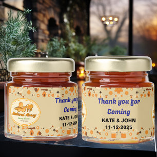 Hexagon Honey Bee Customizable Text Label  Jar Favors