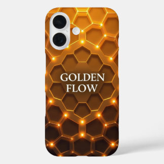 Hexagon Honeycomb Symmetry With Elegant Text iPhone 16 Case